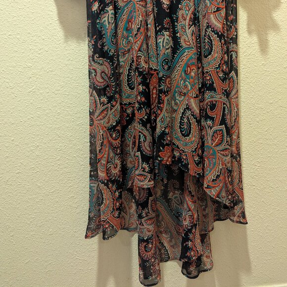 Banana Republic x Olivia Palermo High Low Paisley 100% Silk Dress Size S NWOT - Picture 3 of 9
